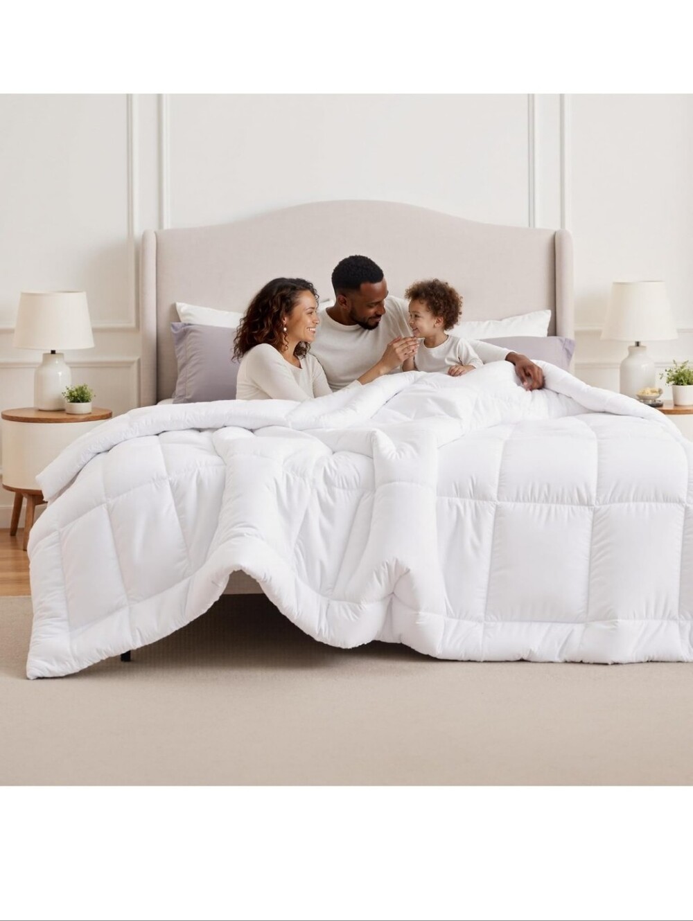 Bedsure Comforter Duvet Insert - Quilted Oversized King  All Season Gentlesoft